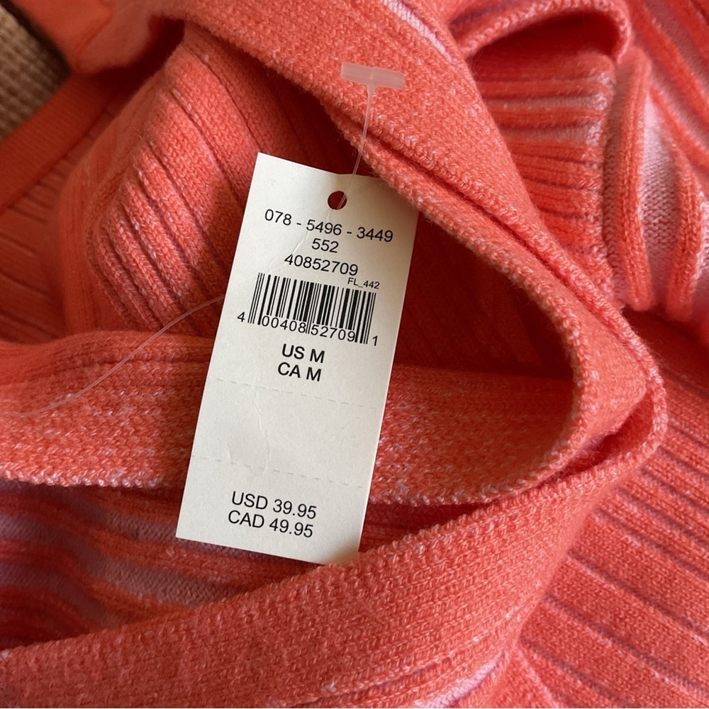 Aerie Peach Striped Off-Shoulder Crop Top - Picture 7 of 11